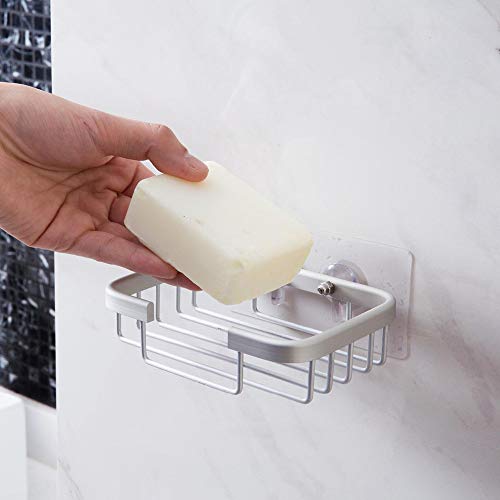 Minlia Aluminum Self Adhesive Container Non-Perforated Soap Dish, Drain Wall-Mounted Bathroom Soap Holder, Bathroom Accessories Storage Rack(Gold) #TOP4