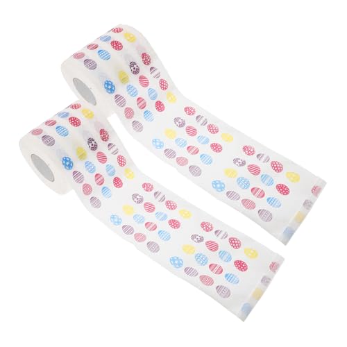 Beavorty 2 Rollos Papel De Cocina Papel De Baño Divertido Pañuelos De Baño Impresos Papel De Seda De Pascua Suministros De Baño Papel De Seda De La Cena Accesorio De Baño Pulpa De Madera