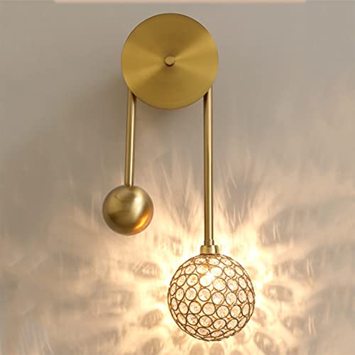Aplique de pared de cristal JCAKES de latón moderno tipo C color D