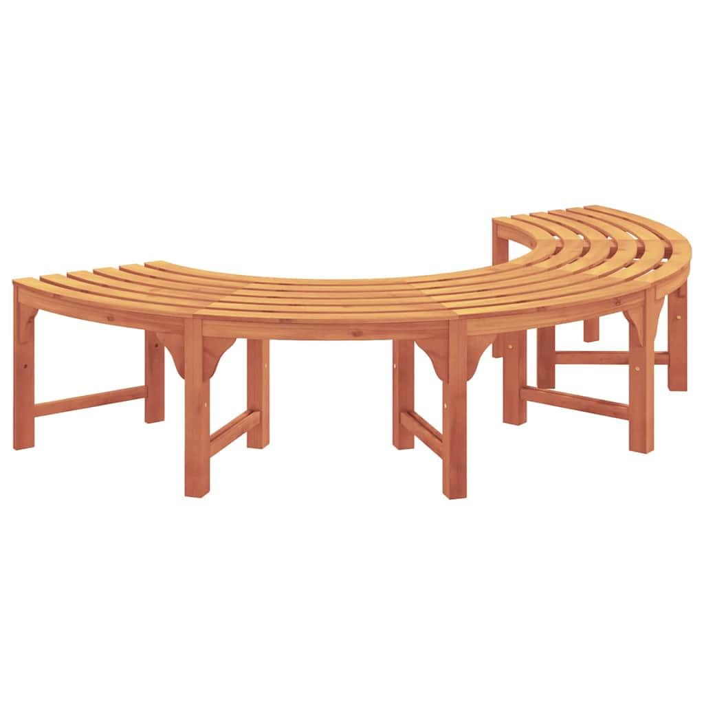 vidaXL Panchina da Esterno a Mezza Luna per 3 Adulti in Legno Massello di Acacia con Finitura Marrone Naturale Resistente ai Raggi UV, Perfetta per Giardini e Patios, Posto a Sedere per Esterni, Mobi