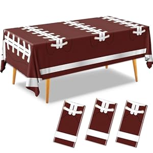 Football Party Decorations 3 Pack Football Disposable Tablecloth Plastic Touchdown Table Cover Football Tablecloth for Birthday Party Football Theme Party Games Sports Party Decorations 54 X 108 in