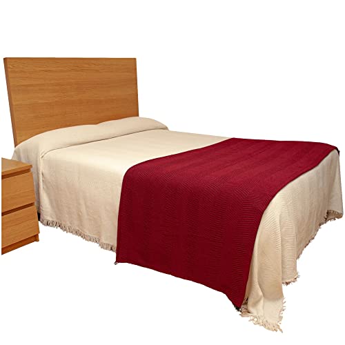 Beugüen Colchas Cama 150 Modernas Verano - Colcha Cama 150 Invierno Cubrecama y Colchas de Verano Cama 150 - Colchas Cama 135 Modernas - Colcha Cama 90 Infantil y 105 (230 x 260 cm, Rojo Vino)