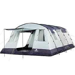 CampFeuer Tienda de Campaña Familiar Extragrande X...: ESPACIO PARA TODA LA FAMILIA | La espaciosa cabina para dormir con un gran vestíbulo es ideal para unas vacaciones completamente relajadas al aire libre. No importa si se trata de una divertida excursión con amigos, una gran fiesta familiar o una emo...