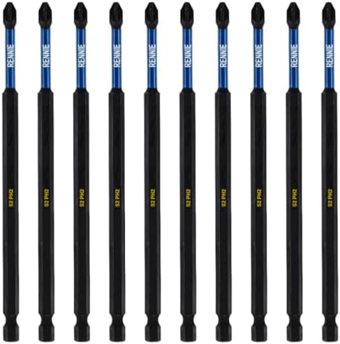 10 x Rennie Tools 150mm Long PH2 Impact Screwdriver Driver Bits Set ...