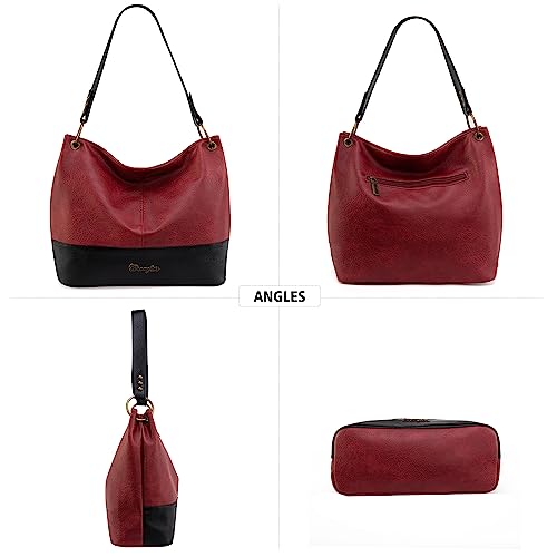 Image of Wrangler Hobo Bags for Women Vegan Leather Top Handle Shoulder Purses and Handbags