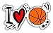 I Love Basketball Sport Slogan Hochwertigen Auto-Autoaufkleber 15 x 8 cm