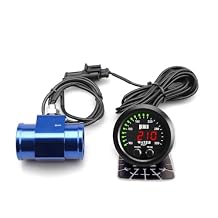 Universal 52mm Water Temperature Gauge 32-300F0150C Electronic Green Digital LED DC12V/24V for Car Automotive with Joint Pipe Radiator Sensor Adaptor Blue 38MM