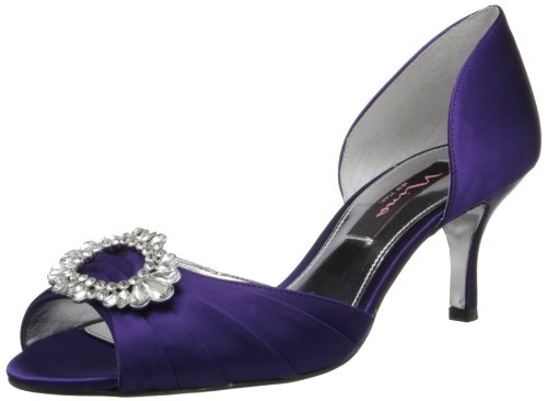 Nina Women's Crystah-LS Dress Pump,Grape,5 M US