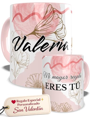 Imagen de Taza Personalizada Nombre Mujer Regalo Original San Valentin Enamorados Diseño Exclusivo Minimalista Café Té Apta Microondas Regalos Elegantes Familiares Desayuno Rosa