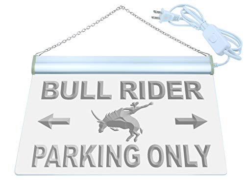 ADVPRO Bull Rider Parking Only LED Neon Sign Red 24 x 16 Inches st4s64-m204-r
