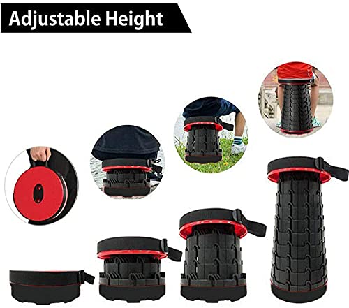 Fen Yun Portable Camping Folding Telescoping Stools, Adjustable Height Stools,Lightweight Simple Stools For Adults Camping Fishing Travel Hunting Outdoor Indoor (Black) #TOP5