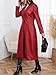 utcoco Womens Faux Leather Trench Coat Classic Lapel Button Down Maxi Jacket 2025 Stylish Overcoat (Small, Red)