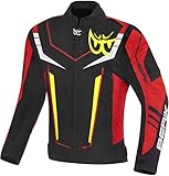  Berik Radic Evo Plus wasserdichte Motorrad Textiljacke Schwarz/Weiß/Rot/Gelb 56