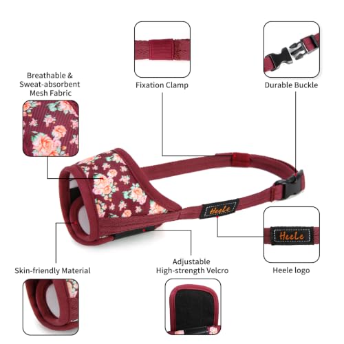 Image of HEELE Dog Muzzle for Small Dogs,Adjustable Loop with Soft Air Mesh Nylon