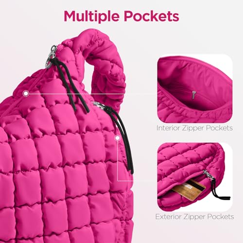 Image of Puffer Tote Bag for Women Large Quilted Crossbody Bag Quilted Carryall Bag Soft Puffy Hobo Handbags Puff Purse Shoulder Bag