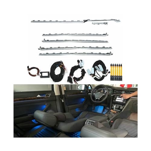 XCZPRKMXY Suitable Compatible with Passat B8 B8.5 Multi-Color Ambient Light Car Door and Instrument Desk Light Bar, Support 30-Color Breathing Mode(Package 4)