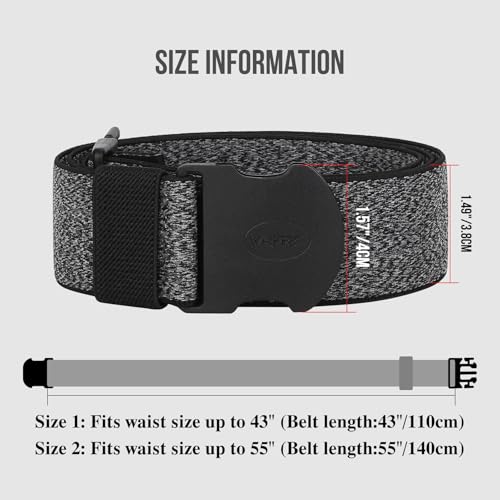 Image of WHIPPY Mens Elastic Stretch Belt Unisex Adventure Web Belt for Women Men with Non-Metal Buckle Adjustable Belts