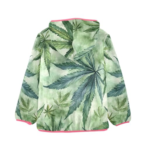 GuoChe Cute Weed Minimalist Style Girls Sherpa Jacket With Hood2