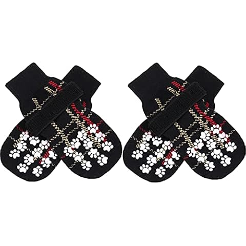 PAWCHIE Rutschfeste Hundesocken - weich verstellbare Hundepfotenschutz mit Riemen Cover