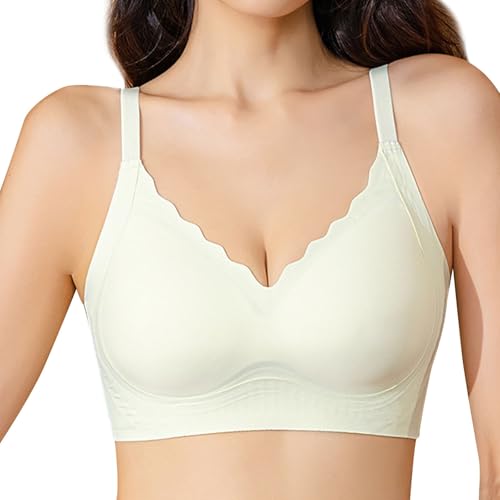 2026 Sujetador sin costuras Jelly Lift para Mujer con Copas Fijas Push Up Pecho Delgado Arco Moldeador Apoyo en el Escote, Verde claro., M