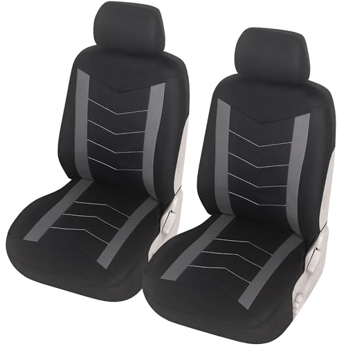 upgrade4cars Housse de Siege Voiture Universelle Noir Gris | Ensemble de Housses Siège Auto Universel | Couvre Sieges pour Avant et Arrière