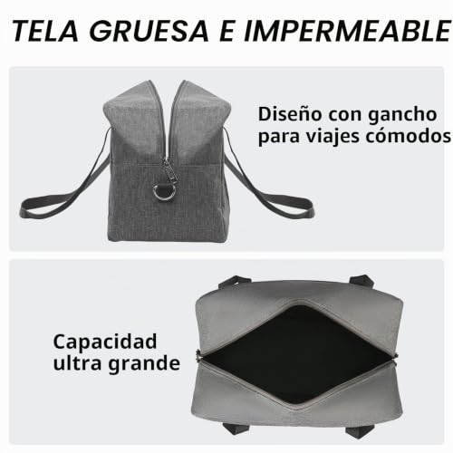 Miniatura 5 de Cnmtcco Maleta 40x20x25 Cm Ryanair - Cabina Plegable Bolso De Viaje Neceser Gimnasio, Mano Bolsa De Hombro, Deportiva Gris