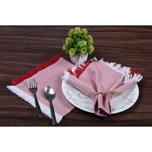 Set de 8 Servilletas de Algodón Rojo 18x18 Pulgadas miniatura 3