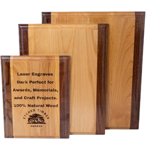 Genuine Red Alder Wood Plaque Blank, 3/4 Inch Thick Award and Craft Plaque, Ideal for DIY Projects, Arts & Crafts, Engraving, and Memorials (Red Alder+ Walnut Sides, 7x9 inch)