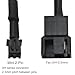LUORNG 2PCS Mini 2-Pin Fan Adapter Cables to 4-Pin PC Fans to Mini 2-Pin JST XH 2.5mm Headers to Fan Power Adapter with Braid 24AWG Coarse Copper Cable for Device Connection Black