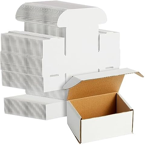 Stockroom Plus 50-Pack White Corrugated Packaging Boxes 4x3x2 Cover
