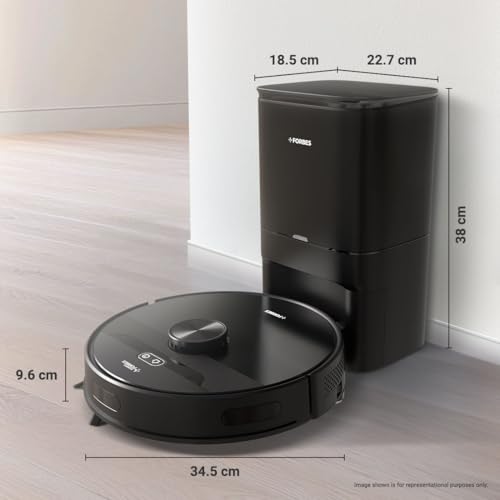 Image of Eureka Forbes SmartClean, 5000Pa HyperSuction Robotic Vacuum Cleaner with Auto Bin (65 Days Hands-Free Cleaning) | LiDAR 3.0 & Home Mapping | Wet Mopping | 5-Hour Run Time | Smart App Control