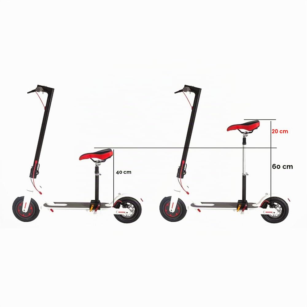 Sellino elettrico pieghevole, resistente agli urti, regolabile, 40 – 60 cm, per scooter elettrico, universale, per sella e scooter elettrico