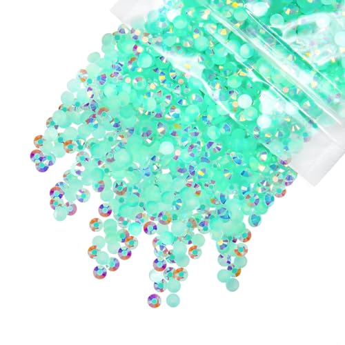 qiipii 5300PCS 3mm Transparent Resin Rhinestones Bulk Flatback Jelly Resin Stones SS10 Clear Bling Diamonds Gems Crystals Tumblers Bottles Charms for Nails Face Eyes Makeup Body Crafts Beauty Decor