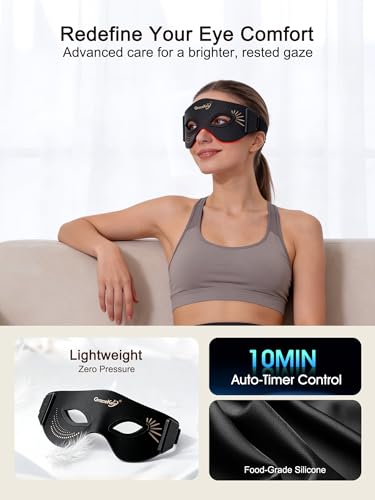 Image of Gracekey Red Light Therapy Eyes Mask 3 Colors Modes Cordless LED Eyes Mask