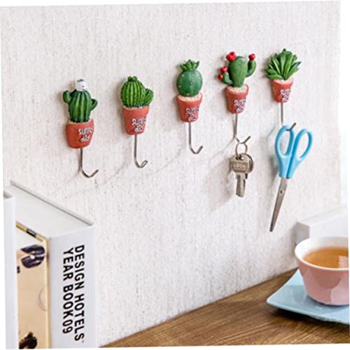 Hoement 5 Pcs Stainless Steel S Hooks Decoration Hooks Hook Up Sticky Hook Stainless Steel Hook Hanging Hook Wall Hooks Set Small Potted Plants Hooks For Key Chain #TOP3