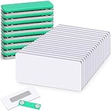 Chinco 30 Packs Magnetic Name Tags with Magnetic Backing Blank Name Tags Locker White Round Corners, 1.5 x 3 Inches Reusable ID Badges for Personalized Jacket Shirts Office School Stores Teams(Green)