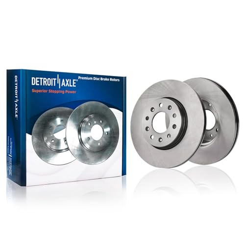 Image of Detroit Axle - 4pc Rear Brake Kit for 2020 2021 2022 2023 2024 Cadillac CT4, Disc Brake Rotors Ceramic Brakes Pads with Hardware Replacement : 12.40 inch inch Rotor