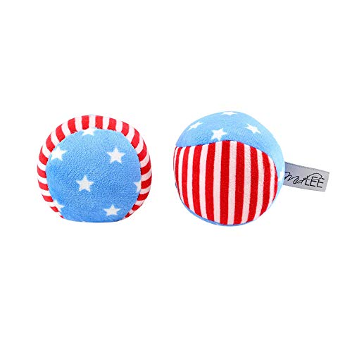 Midlee Star & Stripes 4th of July Dog Ball Toy 4' Pack of 2 (Large)