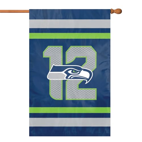 Party Animal NFL Team Flag, Double-Sided, Seattle Seahawks - '12th Man'