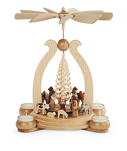 Pyramide de Noël de l'histoire sainte en bois brut à offrir pour les fêtes