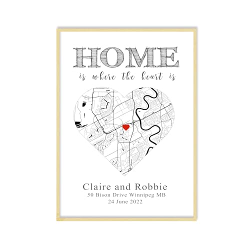 Custom Home Map Print Wall Art