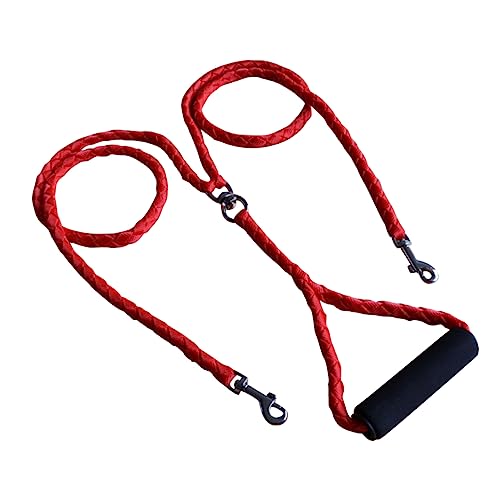 VANZACK デュアルドッグリーシュ 匹の犬用 ハンドル付き 耐久性のある牽引ロープ 小型犬 中型犬向け 散歩用リード