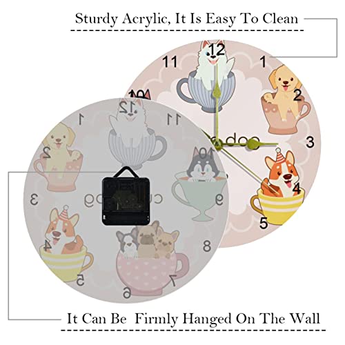 Horloge murale chien silencieuse pour apaiser la chambre des enfants et la maison