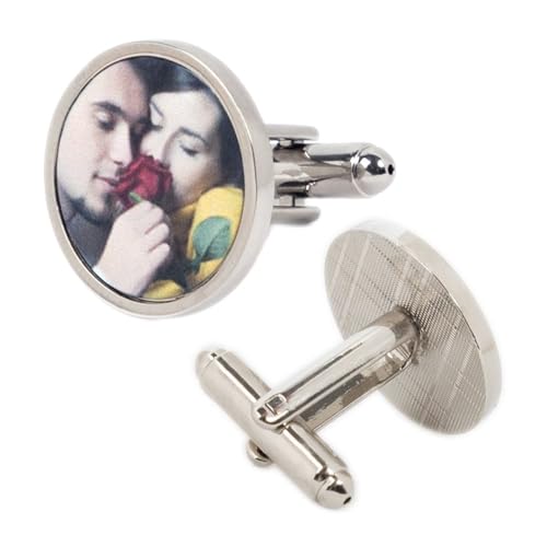 Ocadeau Boutons de Manchette Acier personnalisé Photo - Boutons Rond, Lot de 2 - Idée Cadeau Homme pour Mariage, Anniversaire, cérémonie – vue 3