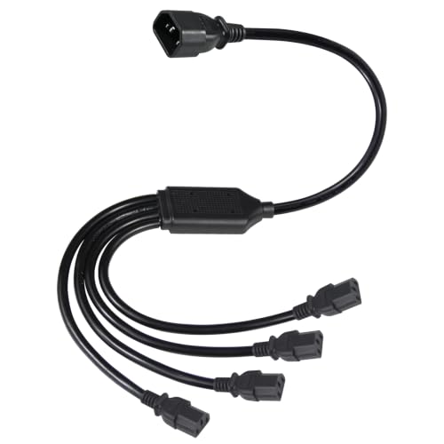 Wininks PDU�d���X�v���b�^�[�R�[�h�AIEC 320 C14 - 4X C13�d���P�[�u���A2�t�B�[�g | 4�E�F�C����1�C��4�A�E�g�AIEC 320 C14�I�X��C13�����P�[�u��4�{�BPDU�AUPS�A�T�[�o�[�A�X�e�[�W�Ɩ��p(10A 250V�A