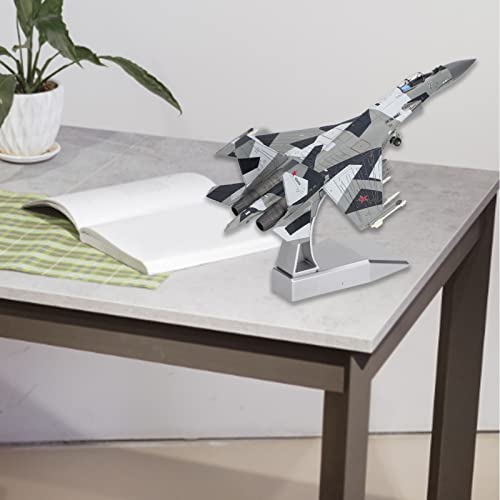 1:100 Su 35 Fighter Model, Collection Metal Military Attack Plane With Stand Base, Diecast Russian Fight Jet Toy Air Force Airplane For Home Car Decor Gift #TOP5