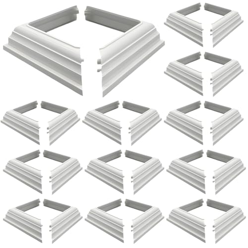 Lot de 12 capuchons de poteau de clôture en PVC blanc - 10 x 10 cm - Idéal pour clôtures et lampadaires, boîtes aux lettres