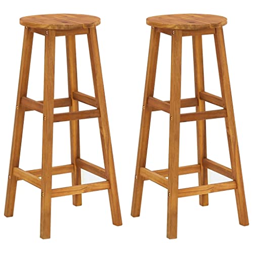 Vidaxl Solid Wood Acacia Patio Bar Set 3 Piece Garden Outdoor Lawn Yard Terrace Balcony Backyard Bistro Pub Table And Stool Furniture #TOP5