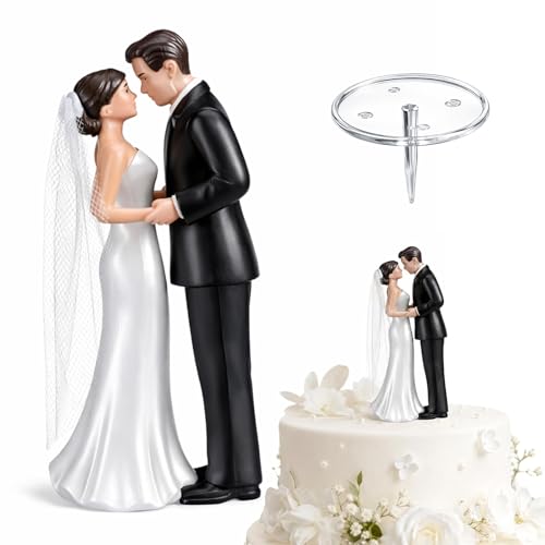 Brautpaar Figuren Hochzeitstorte Deko für festliche Anlässe Tortenfigur Hochzeit als elegantes Highlight Hochzeitspaar Figuren Set mit feinen Details Einzelstück für Tortenverzierungen