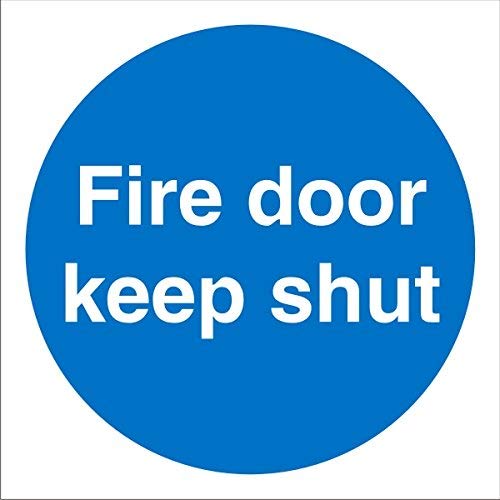 Seco Fire Door Keep Shut Sign, 100mm x 100mm - 1mm Semi Rigid Plastic
